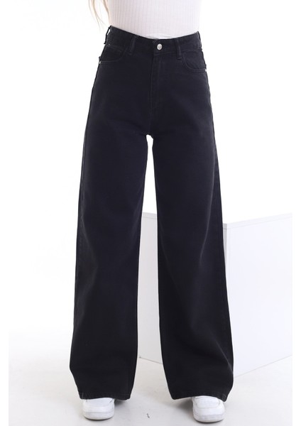 Cep Detaylı Yüksek Bel 90's Wide Leg Jeans