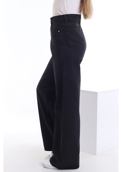 Cep Detaylı Yüksek Bel 90's Wide Leg Jeans