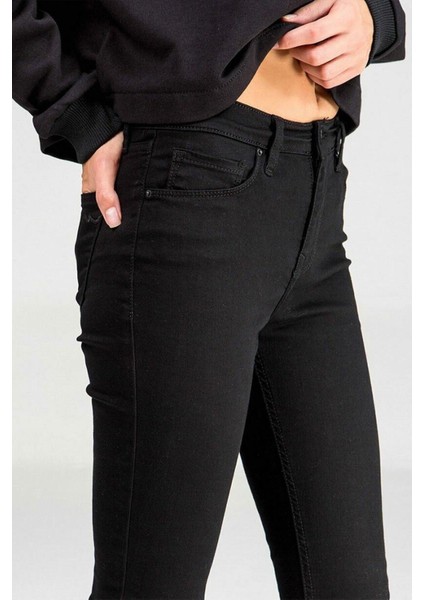 Siyah Extra Skinny Jeans Kot Pantolon (Dar Paça)