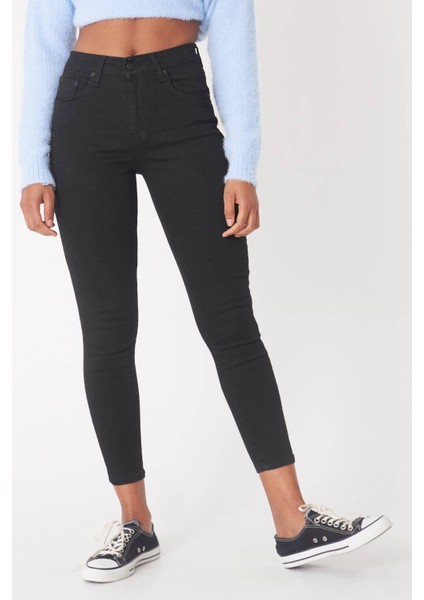 Solmayan Skinny Jeans Toparlayıcı Kot Pantolon (Simsiyah) fırsatları