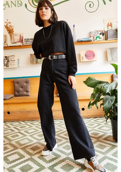 salaş Süper Yüksek Bel Wide Leg Power Likralı Palazzo Jeans