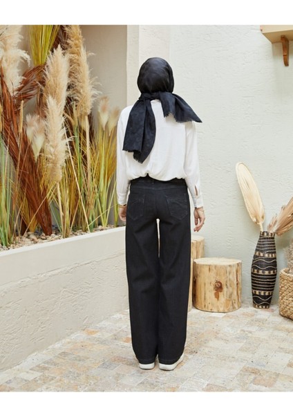 Kadın Süper Yüksek Bel Geniş Paça Wide Leg Jeans Pantolon