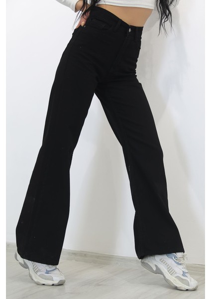 Cep Detaylı Yüksek Bel 90's Wide Leg Jeans