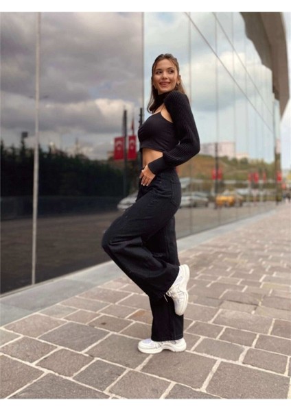 90's Likralı Süper Yüksek Bel Salaş Jeans Palazzo Pantolon modelleri