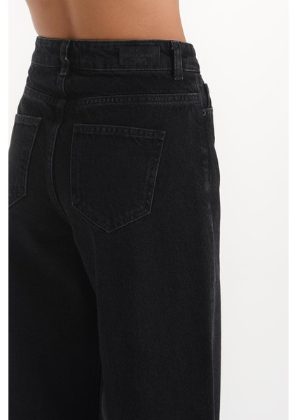 Cep Detaylı Yüksek Bel 90's Wide Leg Jeans