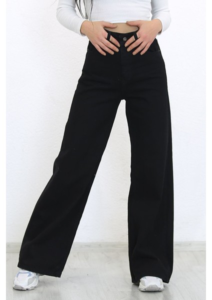 Kadın Süper Yüksek Bel Geniş Paça Wide Leg Jeans Pantolon