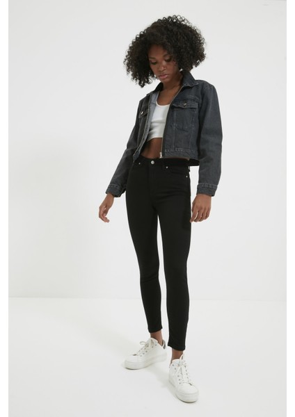 Renk Vermez Solmaz Kumaşlı Skinny Jeans Çok Dar Likralı Kot Pantolon (Simsiyah) fiyatları