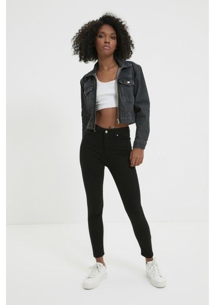 Renk Vermez Solmaz Kumaşlı Skinny Jeans Çok Dar Likralı Kot Pantolon (Simsiyah) indirimleri