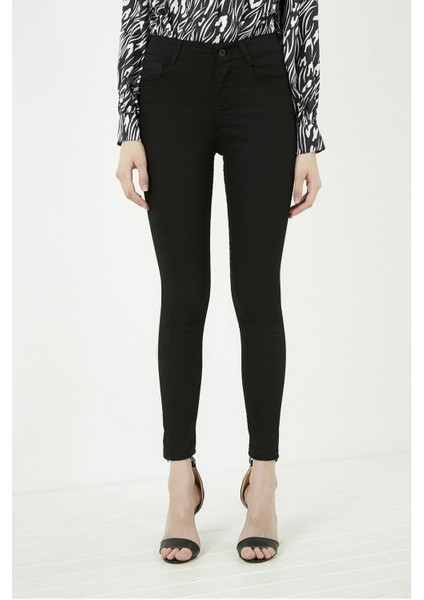Renk Vermeyen Simsiyah Skinny Jeans Dar Paça Kot Pantolon fiyatları