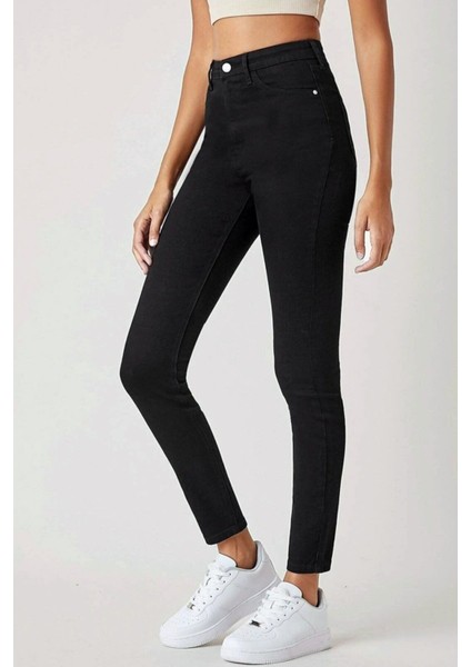 Dominic Siyah Yüksek Bel Likralı Dar Paça Kot Pantolon indirimleri