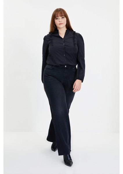 Cep Detaylı Yüksek Bel 90's Wide Leg Jeans