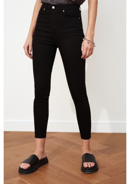 Renk Vermez Siyah Extra Skinny Jeans Kot Pantolon (Çok Dar)