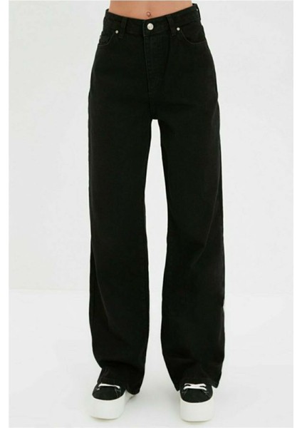 Cep Detaylı Yüksek Bel 90's Wide Leg Jeans