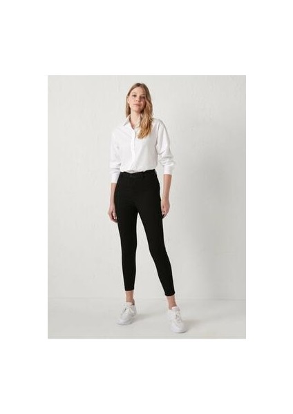 Deli Dolu Siyah Renk Vermez Solmaz Kumaşlı Skinny Jeans Çok Dar Kot Pantolon (Simsiyah) fiyatları