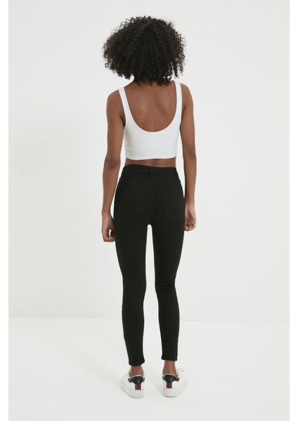 Renk Vermez Toparlayıcı Siyah Extra Skinny Jeans Kot Pantolon (Kapkara) indirimleri