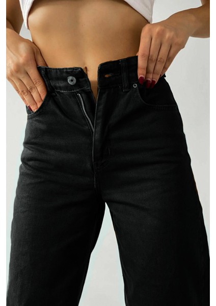 Kadın Süper Yüksek Bel Geniş Paça Wide Leg Jeans Pantolon