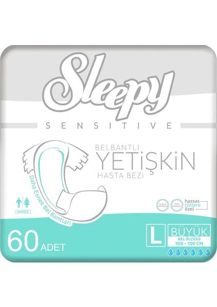 2'Li Sleepy Large Yetişkin Hasta Bezi 30x2 (60 Adet)