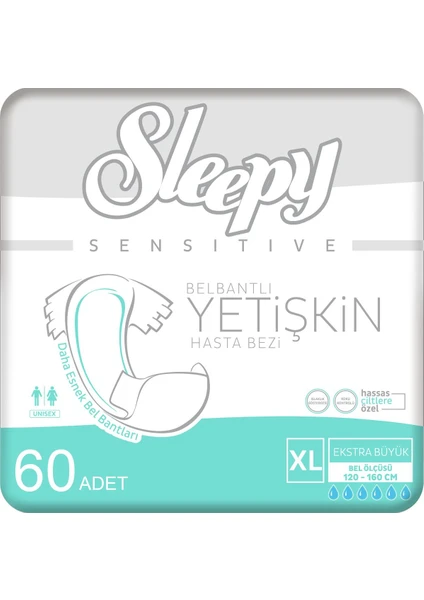 2'Li Sleepy Xlarge Yetişkin Hasta Bezi 30x2 (60 Adet)