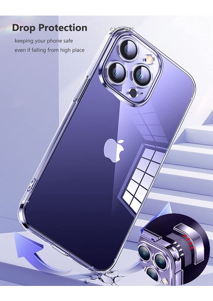 Apple Iphone 14 Pro Uyumlu Kılıf Kamera Lens Korumalı Sararma Yapmaz Ultra Ince Zar Kapak Crystal Clear Şeffaf Tpu Pc Hayalet Kapak indirimleri