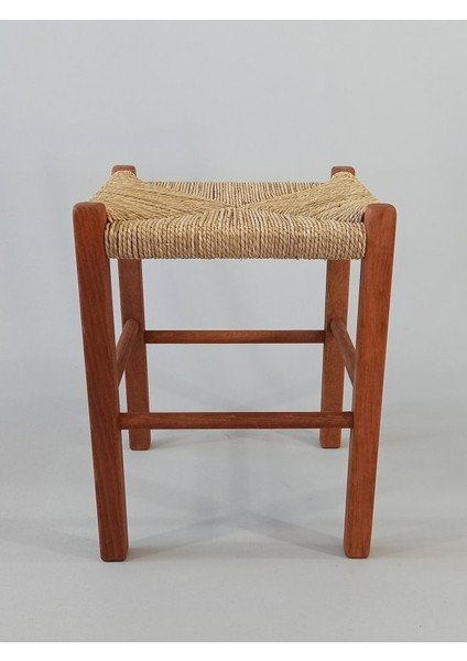 Hasır Örgülü Ahşap Tabure Ceviz 45cm (35cmx35cm)