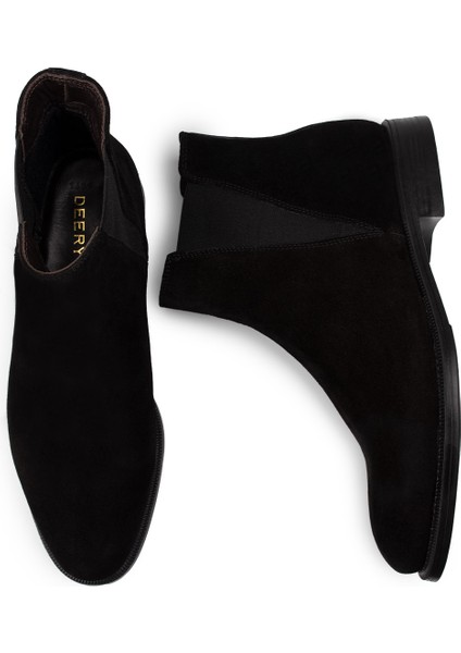 Hakiki Süet Siyah Erkek Chelsea Bot fırsatları