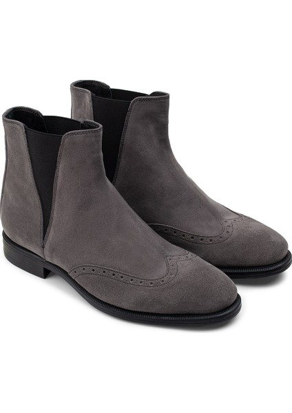 Hakiki Süet Gri Erkek Chelsea Bot