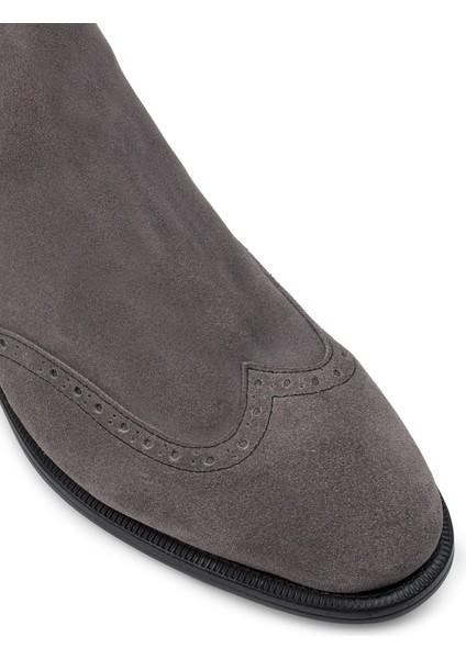 Hakiki Süet Gri Erkek Chelsea Bot modelleri