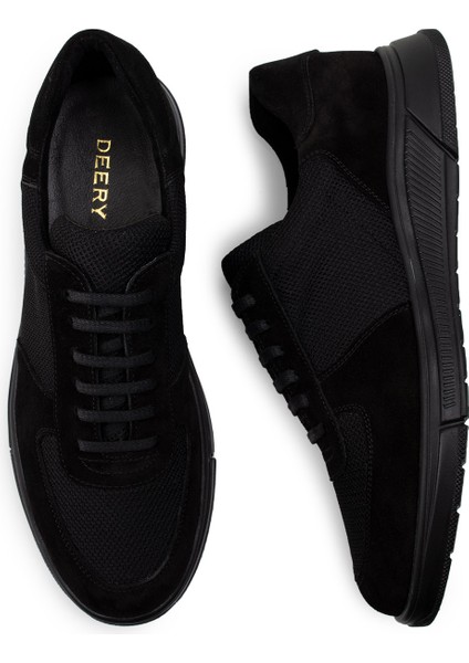 Hakiki Süet Siyah Sneaker Erkek Ayakkabı