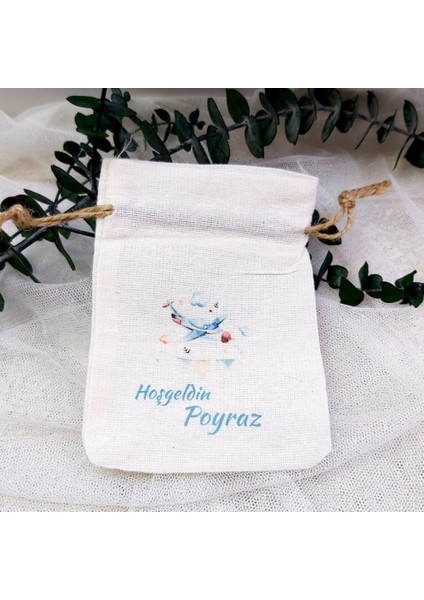 30 Adet Uçan Balonlu Baskılı Kese 9X13 cm Yenidoğan Lik