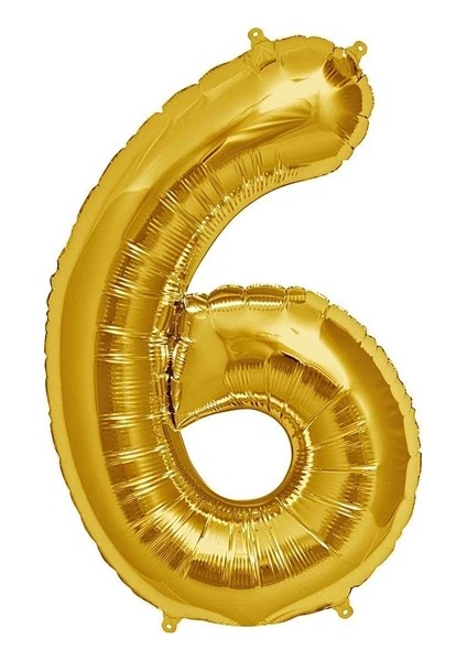 Folyo Balon 6 Rakamı Altın