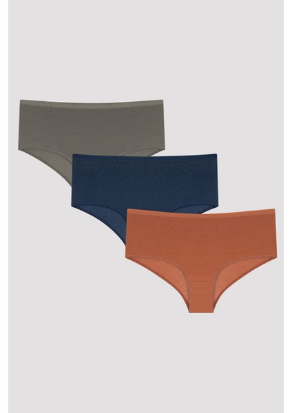 Çok Renkli Fall Yüksek Bel 3lü Külot