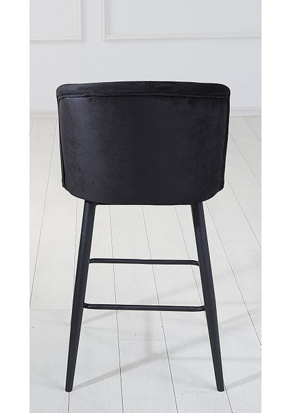 2 Adet Strip 75 cm Ada Mutfak ve Bar Sandalyesi - Bar Taburesi - Babyface Kumaş - Metal Ayak