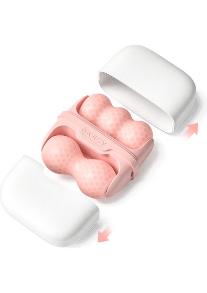 S30 Ice Massage Mini Roller Soğuk Buz Masaj Roller - Çift Taraflı V / W Shape Pembe