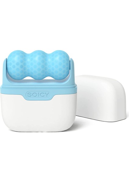 S30 Ice Massage Mini Roller Soğuk Buz Masaj Roller - Çift Taraflı V / W Shape Mavi