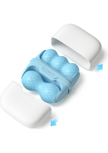 S30 Ice Massage Mini Roller Soğuk Buz Masaj Roller - Çift Taraflı V / W Shape Mavi