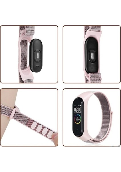 Xiaomi Mi Band 7 Kordon Kamuflaj Desenli Hasırlı Kumaş Cırt Cırt
