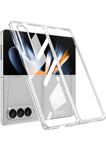 Samsung Galaxy Z Fold 4 Kılıf Ultra Ince Köşeleri Şık Tasarım Şeffaf Kapak