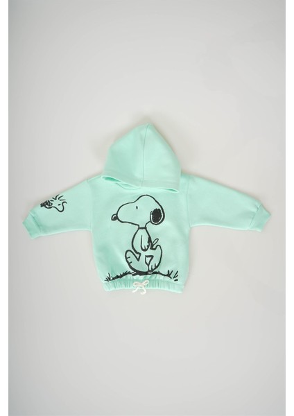 Yeni Sezon Snoopy Kapşonlu Kız Çocuk 3ip Eşofman Takımı fiyatları