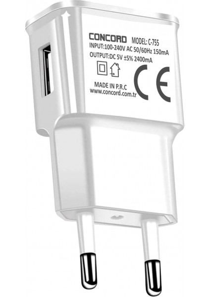 C-755 2.4A USB Hızlı Quick Şarj