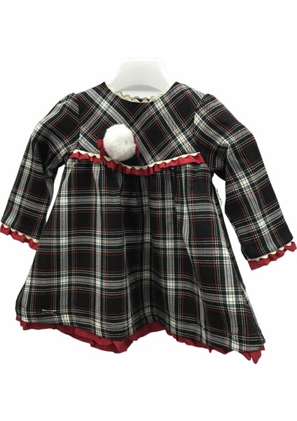Elbise Babydola Siyah Ponpon