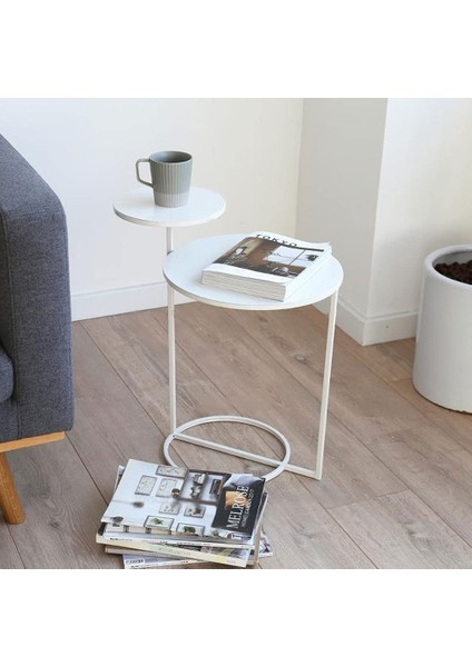 Ivar Iskandinav Beyaz Sehpa