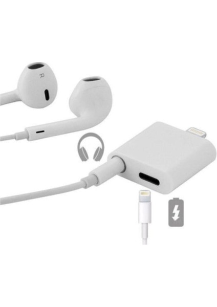 Iphone Ipad Lightning Uyumlu Kulaklık ve Şarj Çevirici Dönüştürücü Çoğaltıcı Kablo 6 7 8 x Xs Xs Ma