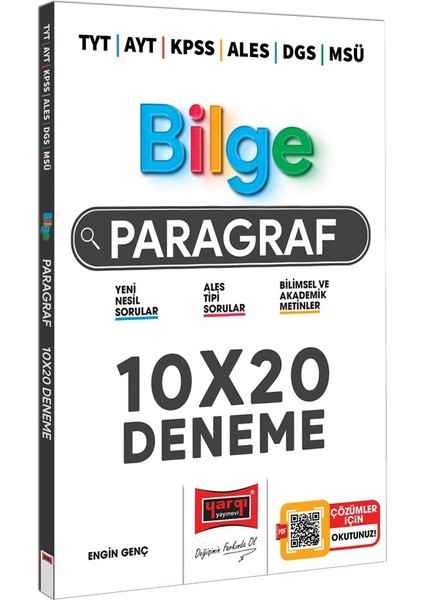 2023 TYT AYT KPSS ALES DGS MSÜ Bilge Paragraf 10X20 Deneme Sınavı
