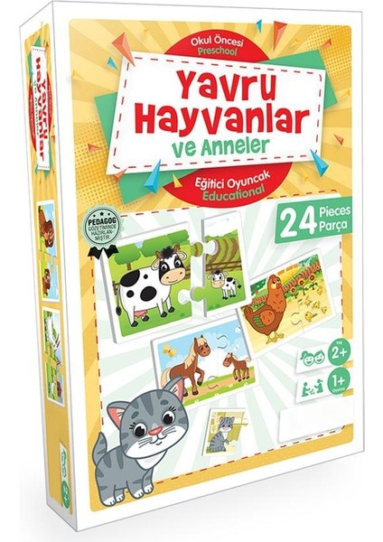 Preschool Yavru Hayvan ve Anneler Eğitici Set