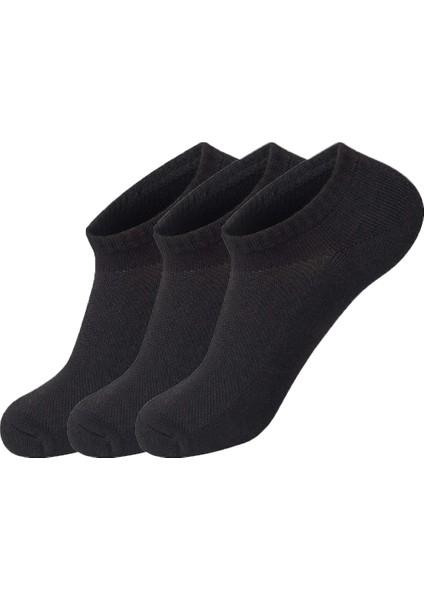 3 Çift Bilek Patik Çorap - Siyah