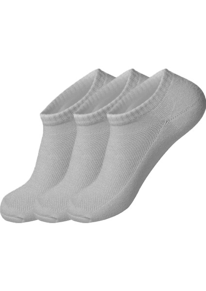 3 Çift Bilek Patik Çorap - Gri