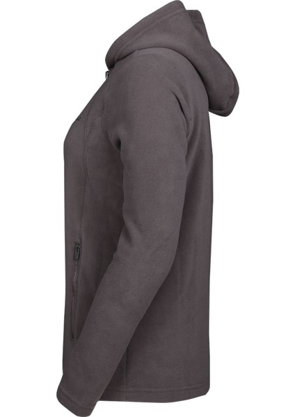 W-CT6577 Basic Polar Zip Gri Melanj Kadın Outdoor Polar Ceket 100002477 Kahverengi modelleri