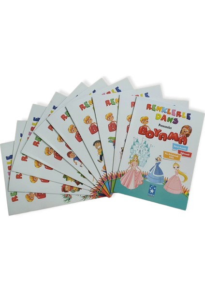 Renklerle Dans 16 Sayfa Boyama Kitabı Seti 10 Kitap Set modelleri