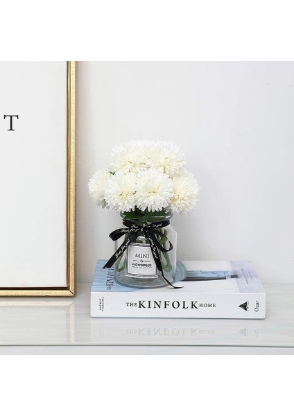 Yapay Çiçek Krizantem Kartopu Beyaz 5 Kafalı Demet Cipsolu indirimleri