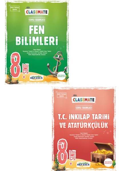 8. Sınıf Classmate Fen Bilimleri İnkılap Tarihi Soru Bankası Seti